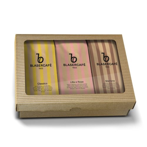 DÁRKOVÝ BALÍČEK BLASERCAFÉ TRILOGIE zrnková káva 3x250g
