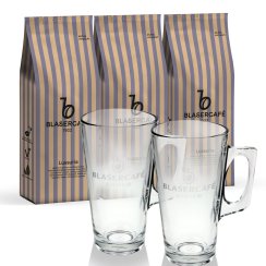 BLASERCAFÉ LUSSURIA zrnková káva 3x1kg+ 2 sklenice na kávu ZDARMA