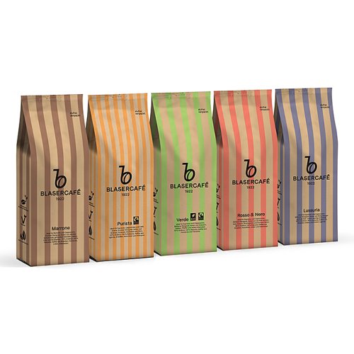 DEGUSTAČNÝ SET BLASERCAFÉ ESPRESSO zrnková káva 5x250g