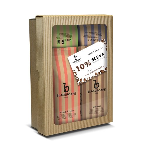 DARČEKOVÉ BALENIE BLASERCAFÉ Espresso zrnková káva 4x250g
