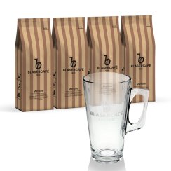 BLASERCAFÉ MARRONE zrnková káva 4x250g + sklenice na kávu ZDARMA