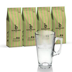 BLASERCAFÉ PURA VERDE zrnková káva 4x250g+sklenice na kávu ZDARMA