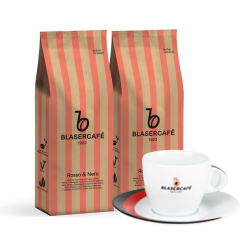 ROSSO&NERO zrnková káva 2x1kg + šálka Café Crème ZADARMO